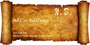 Nán Dénes névjegykártya